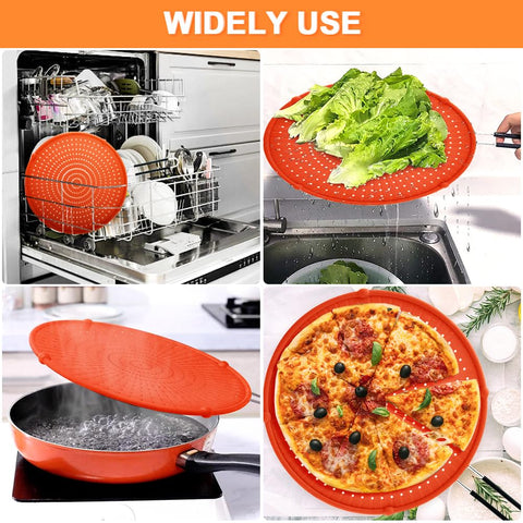 Apidgrowth versatile kitchen splatter screen doubles as a draining rack.