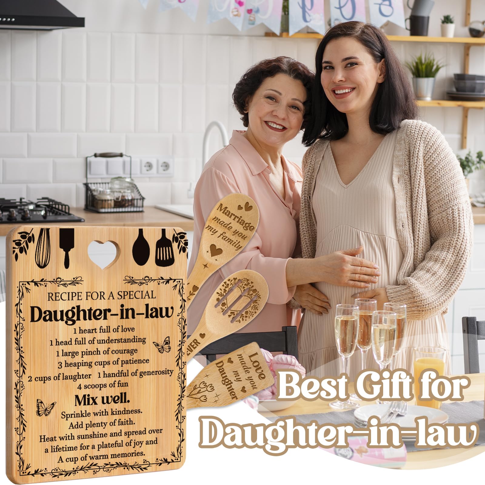 Apjielop bamboo soup ladle with engraving for a special daughter-in-law gift.