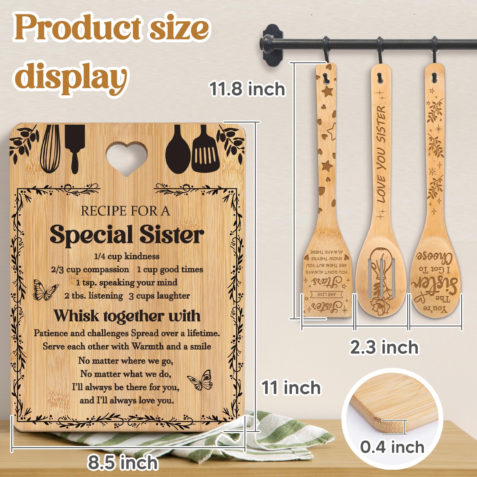 Apjielop engraved cutting board with heart-shaped handles as a keepsake