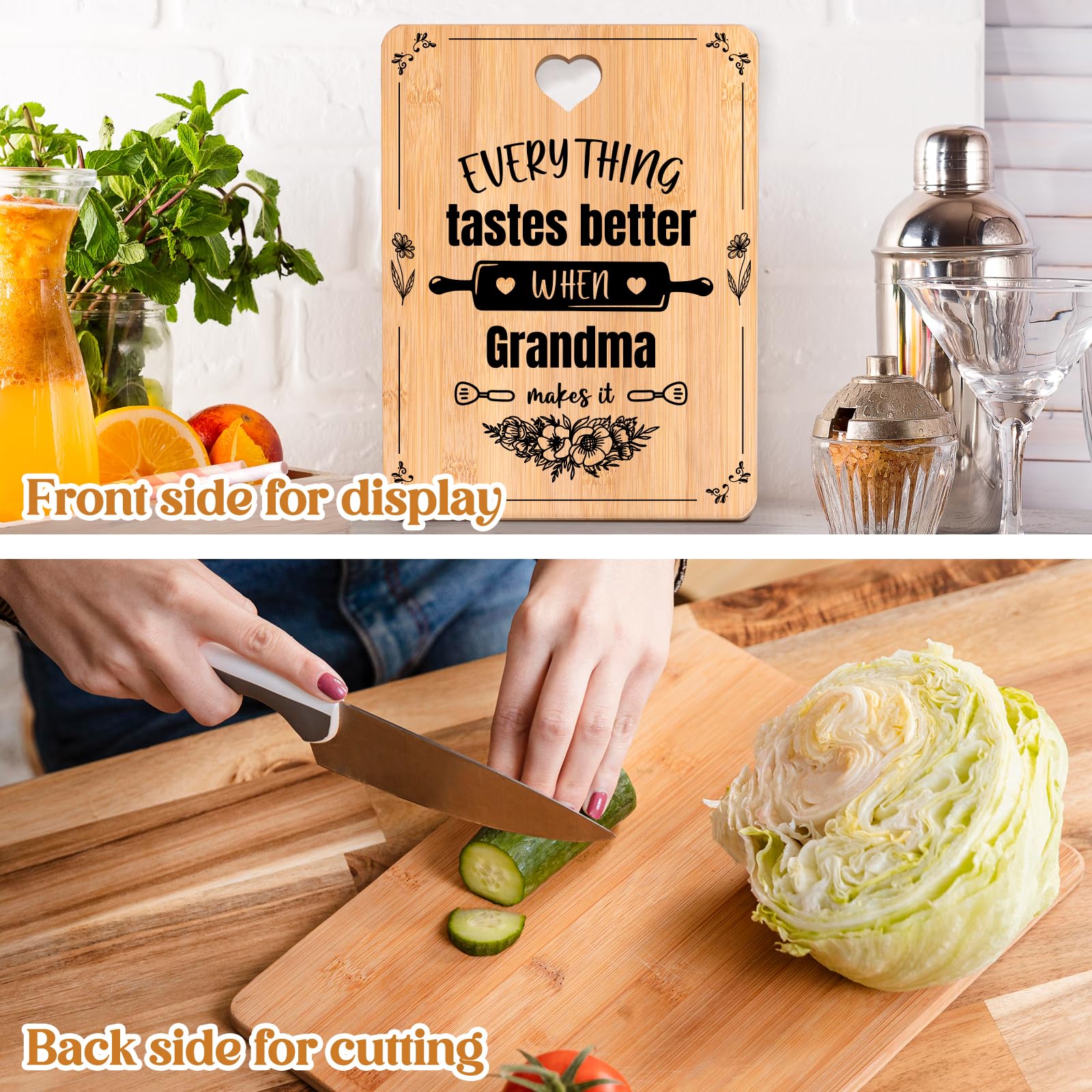Apjielop kitchen decor and functional cutting board for granny.