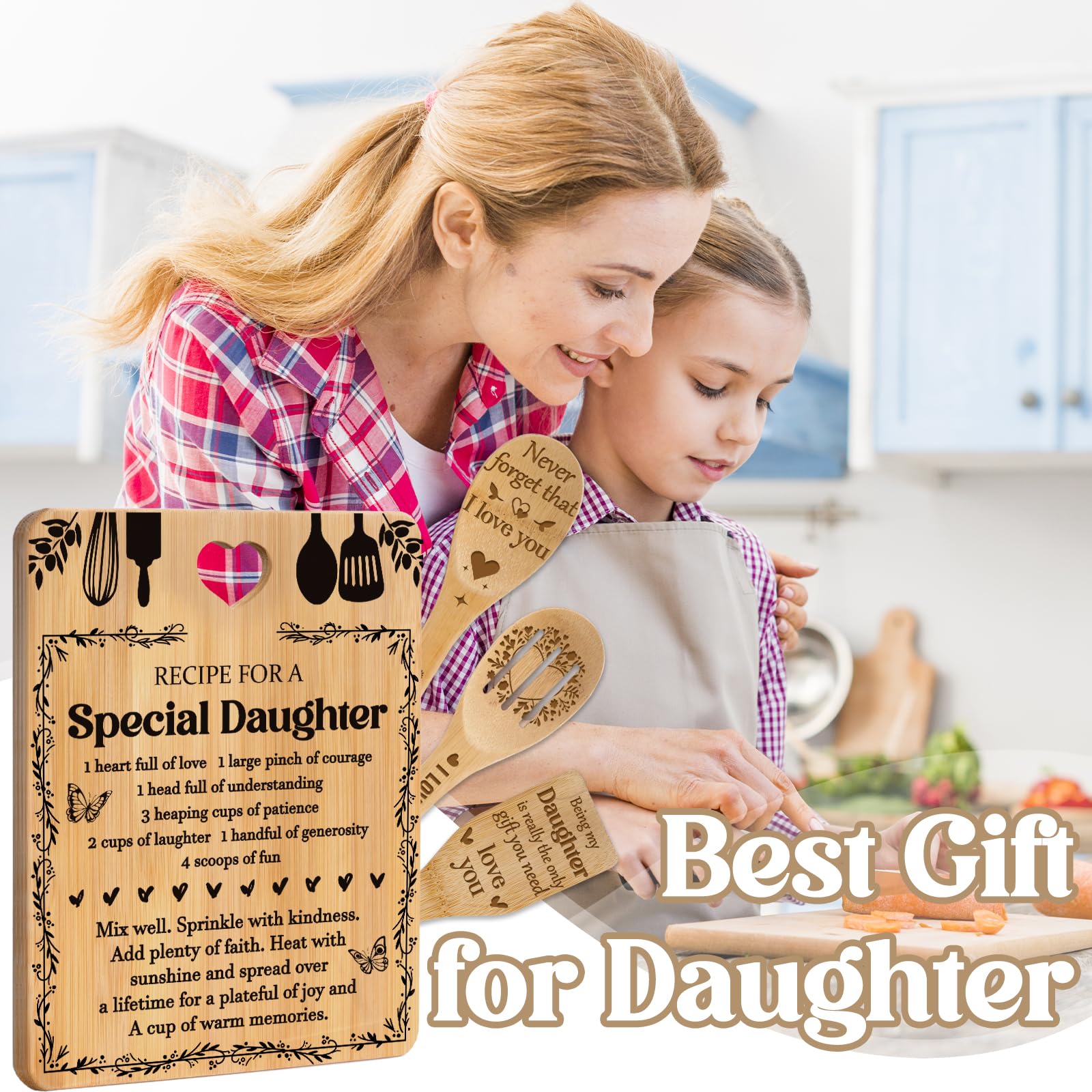 Apjielop ladle features smooth bamboo and heartfelt text for gifting.