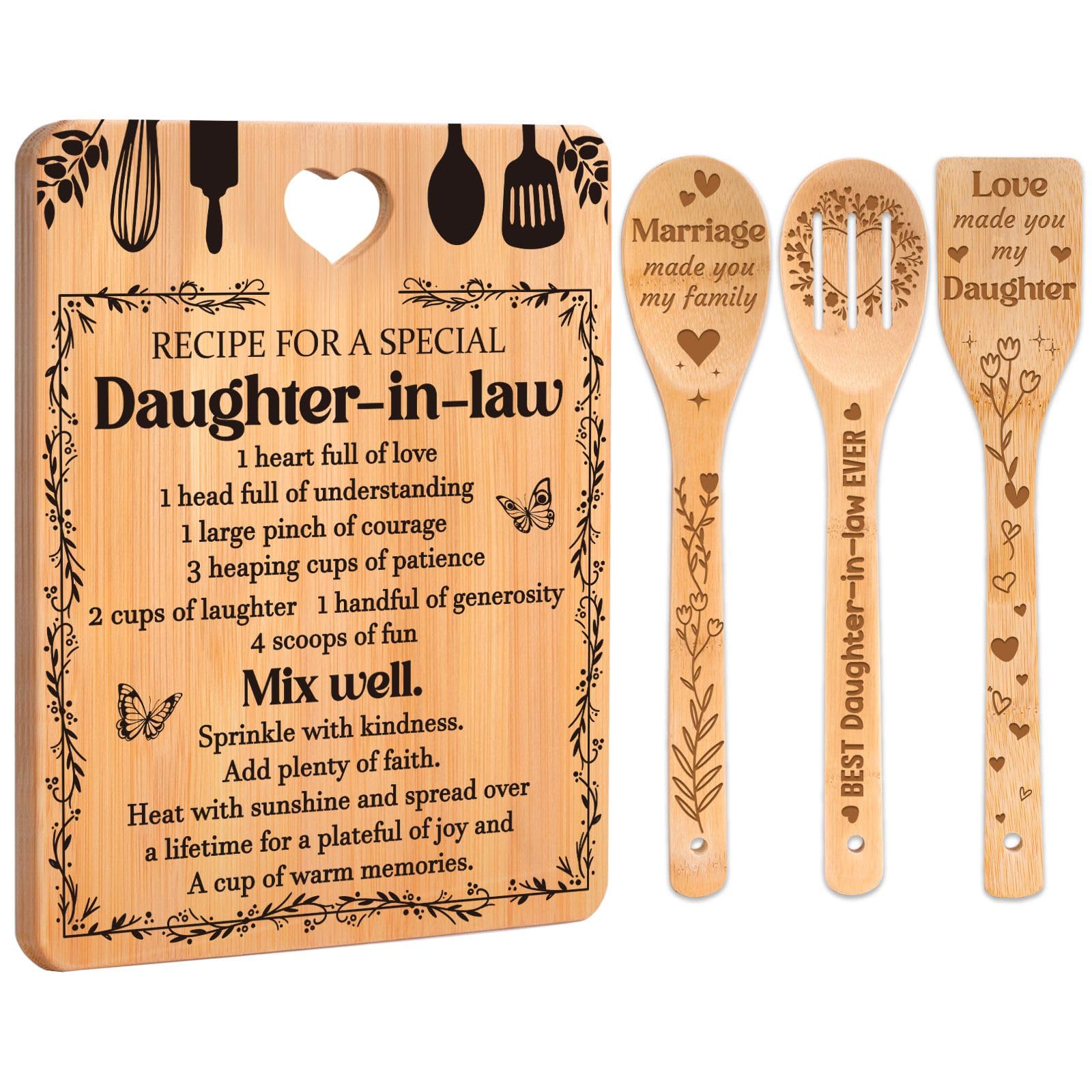 Apjielop cutting board with engraved message, ideal for thoughtful gifts.