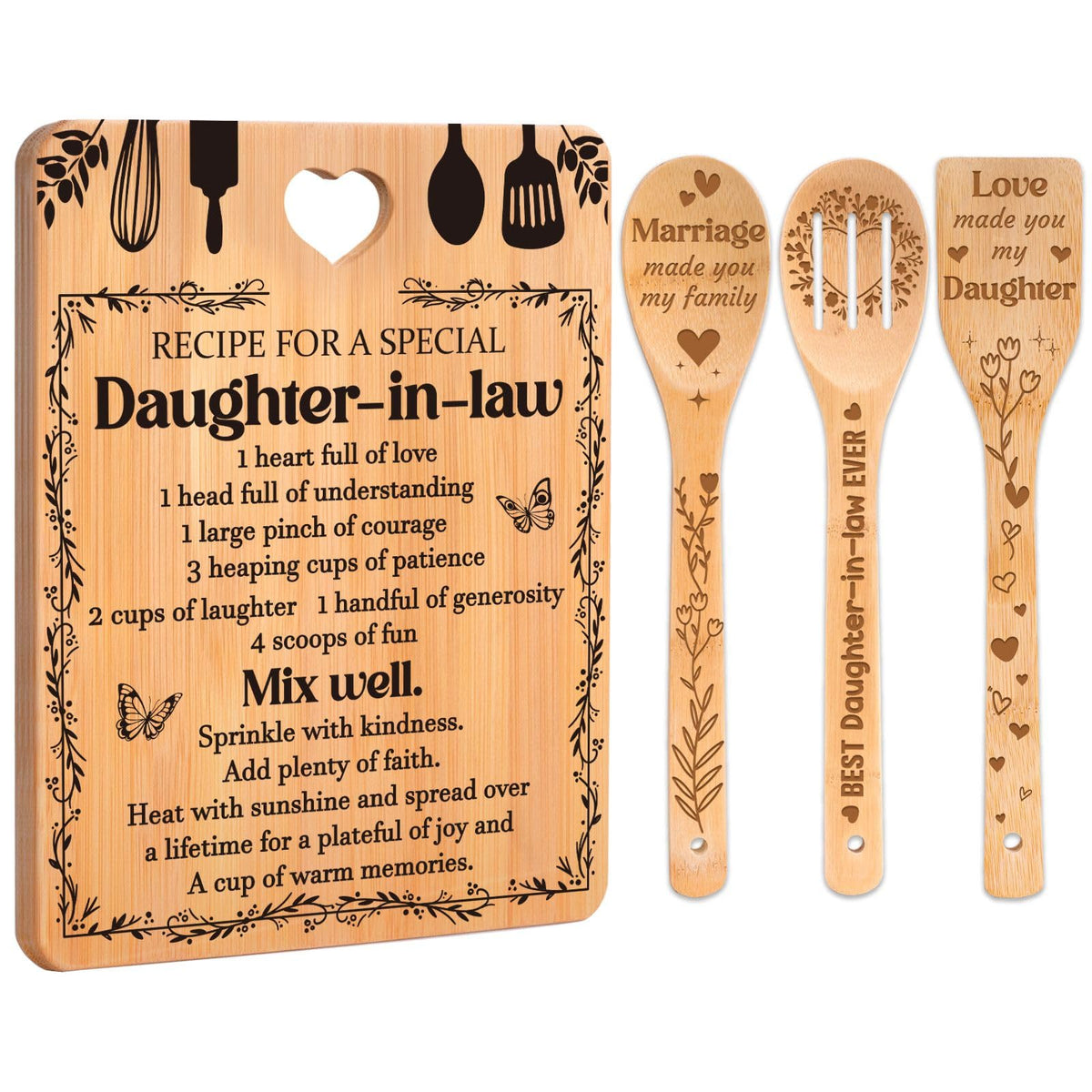 Apjielop cutting board with engraved message, ideal for thoughtful gifts.