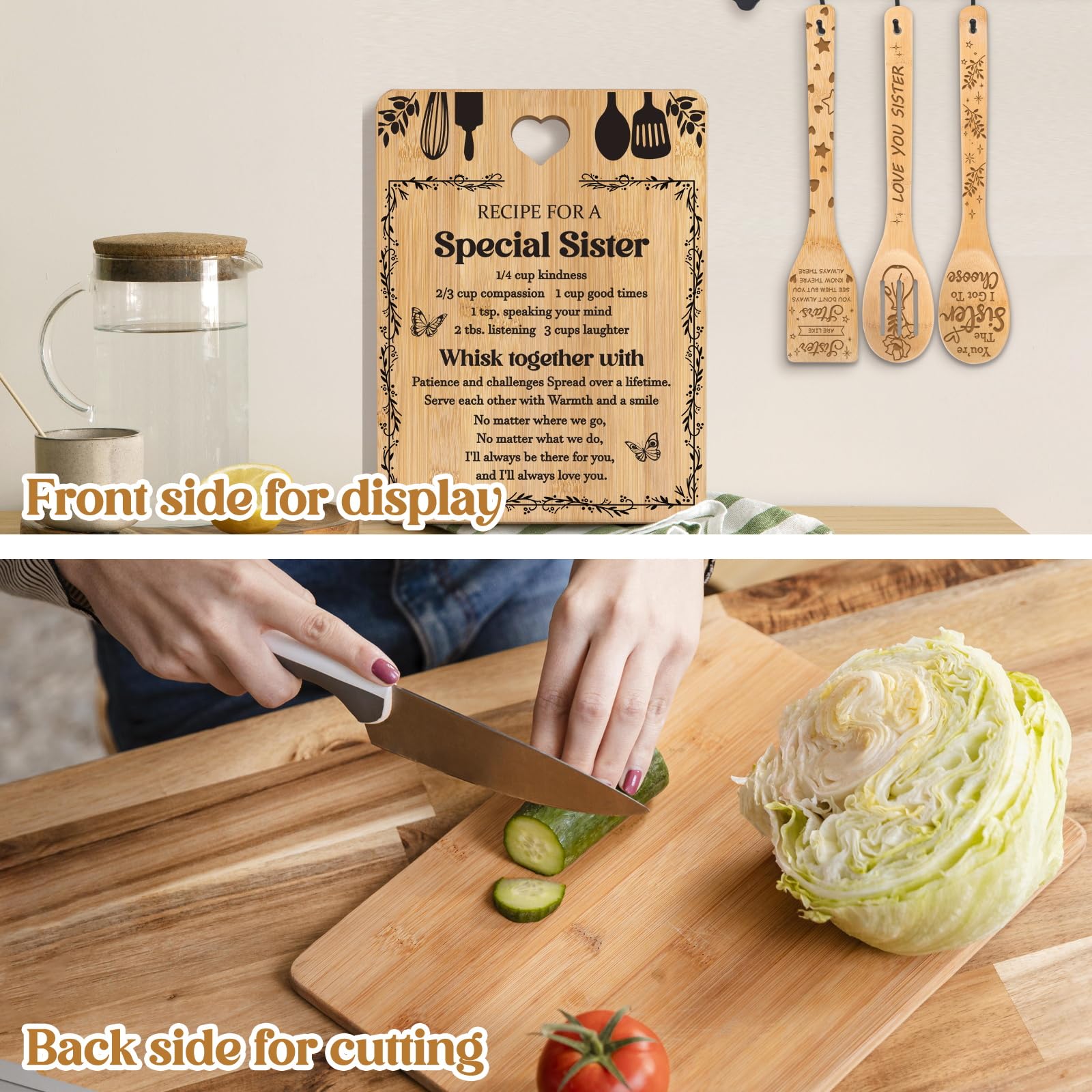Apjielop sister spatula designed for everyday cooking with sentiment