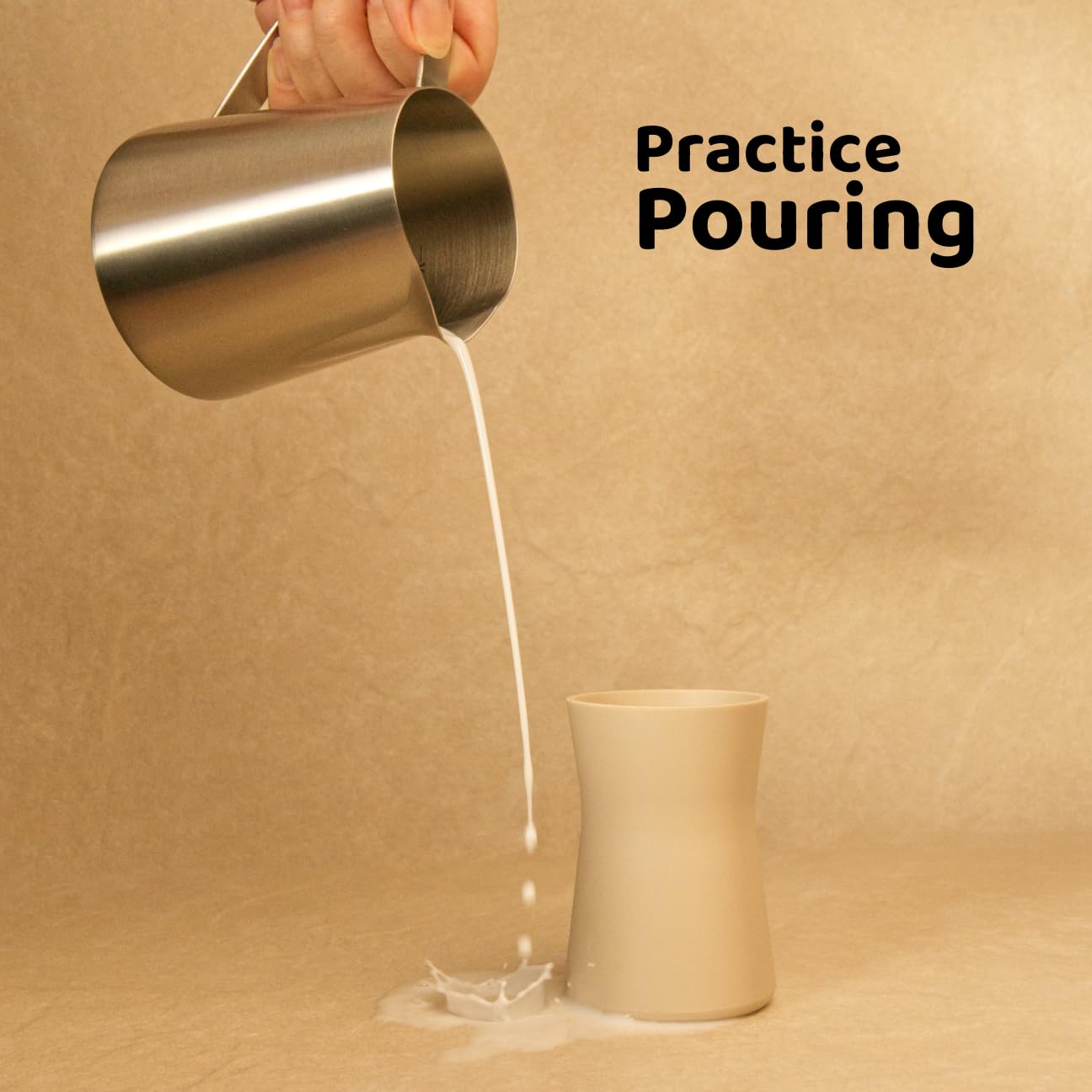 APLAINR pitcher in brushed stainless steel ready for daily use and drops.