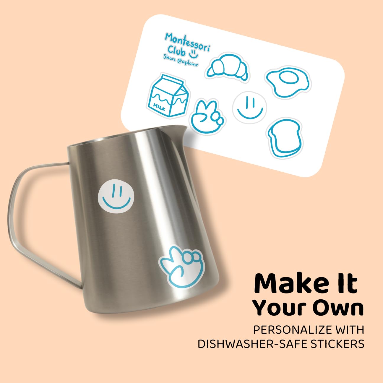 APLAINR pitcher personalization stickers displayed for customization.