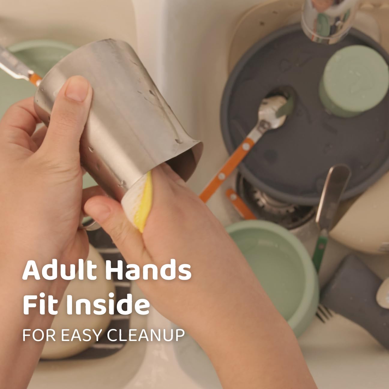 APLAINR toddler pouring activity setup encouraging focus and motor skills.