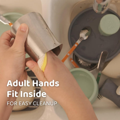 APLAINR toddler pouring activity setup encouraging focus and motor skills.