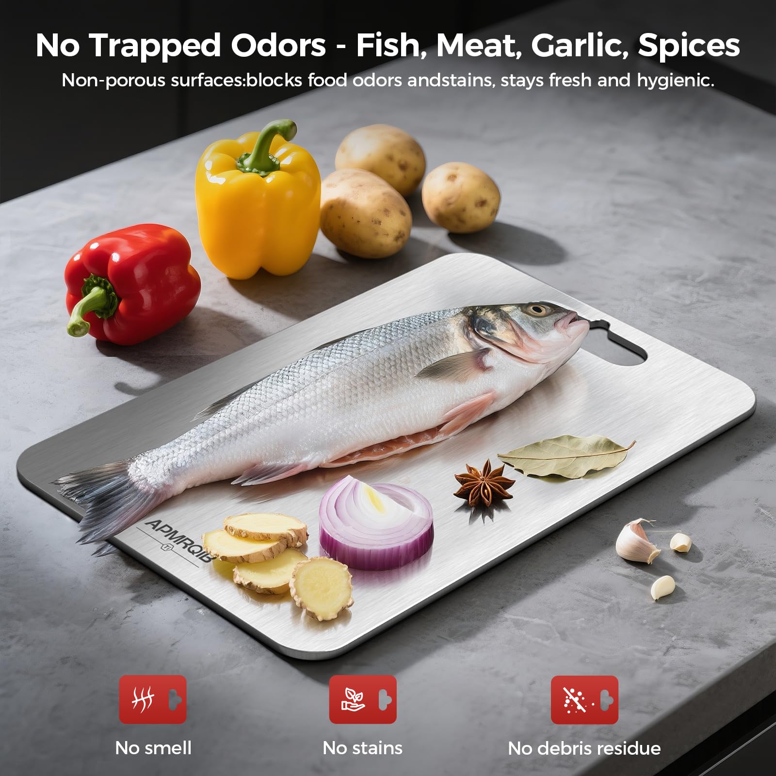 APMRQIB boards on a counter with a chef knife illustrating durability