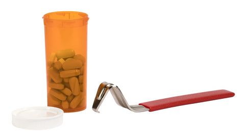 APOTHECARY PRODUCTS Ezy Dose Vial Cap Opener in use demonstrates simple, reliable opening.