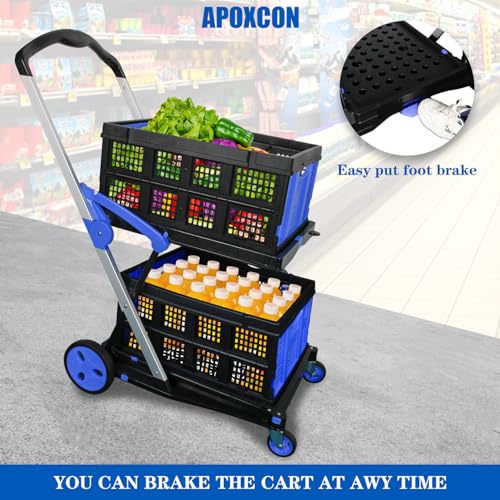 APOXCON collapsible cart folded for compact storage