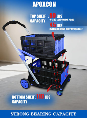 APOXCON versatile cart suitable for shopping, garden, and office