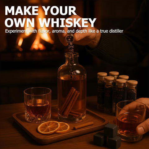Apragaz whiskey kit wood chips highlighting vanilla, chocolate, and spice aromas.
