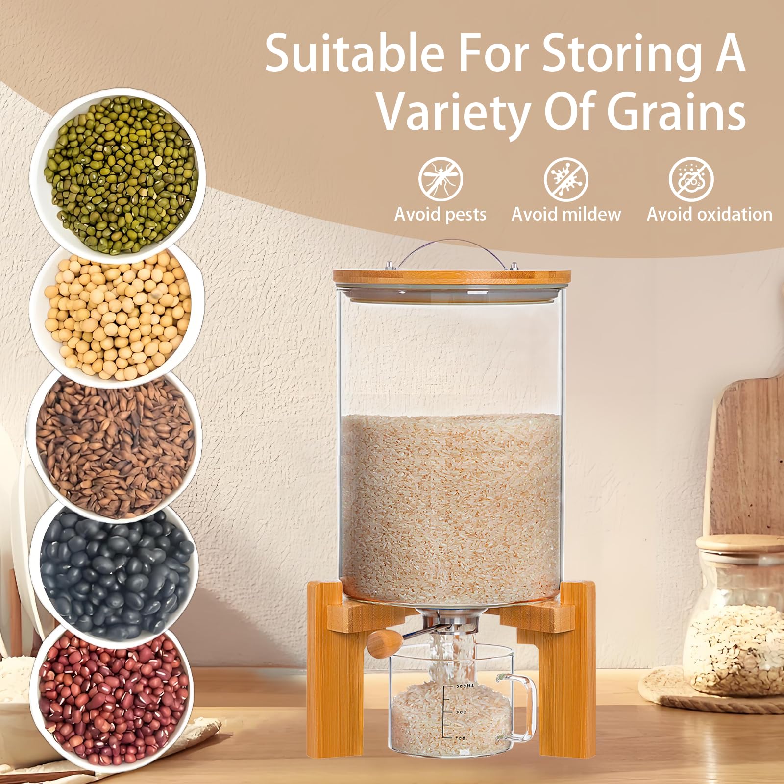Aprilhp bottom valve enables precise, controlled dispensing of grains.