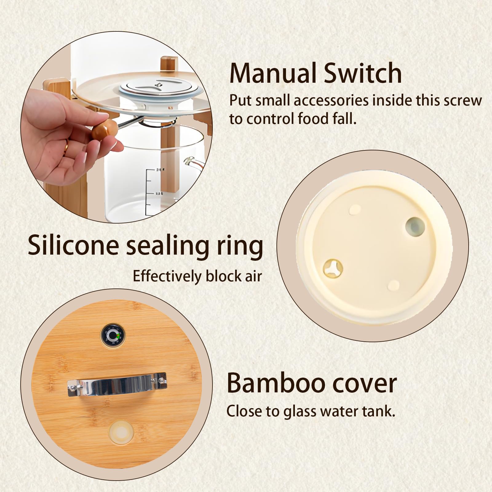 Aprilhp sealing lid with PP ring blocks moisture for longer freshness.