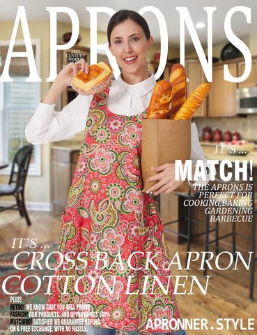 APRONNER Cozy Cross Back Apron - pockets visible for utensils or phone during prep