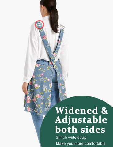 APRONNER cross-back apron pocket detail for easy tool storage while cooking.
