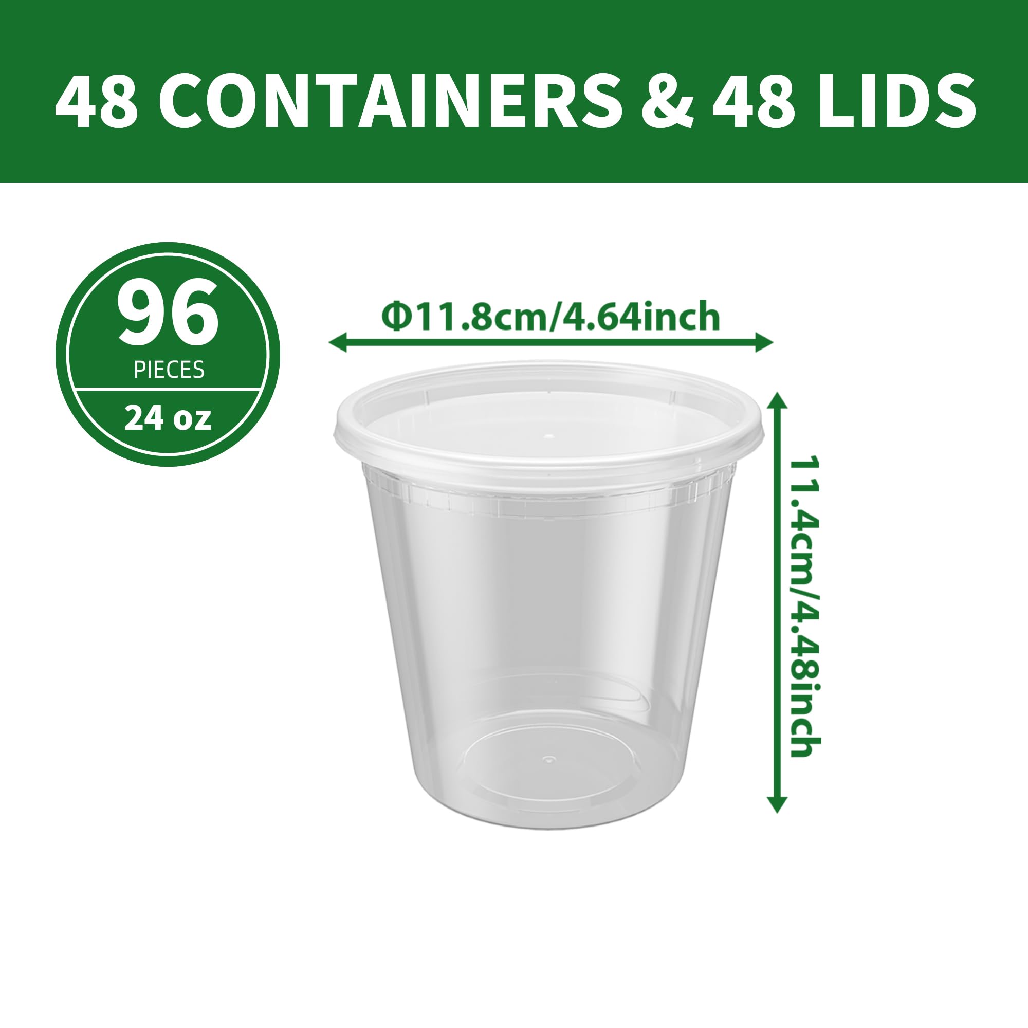 APSIC 24oz soup storage container in clear view, ideal for quick content identification.