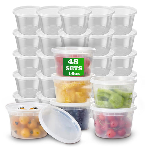 APSIC 16oz plastic deli container with leakproof lid for airtight to-go storage