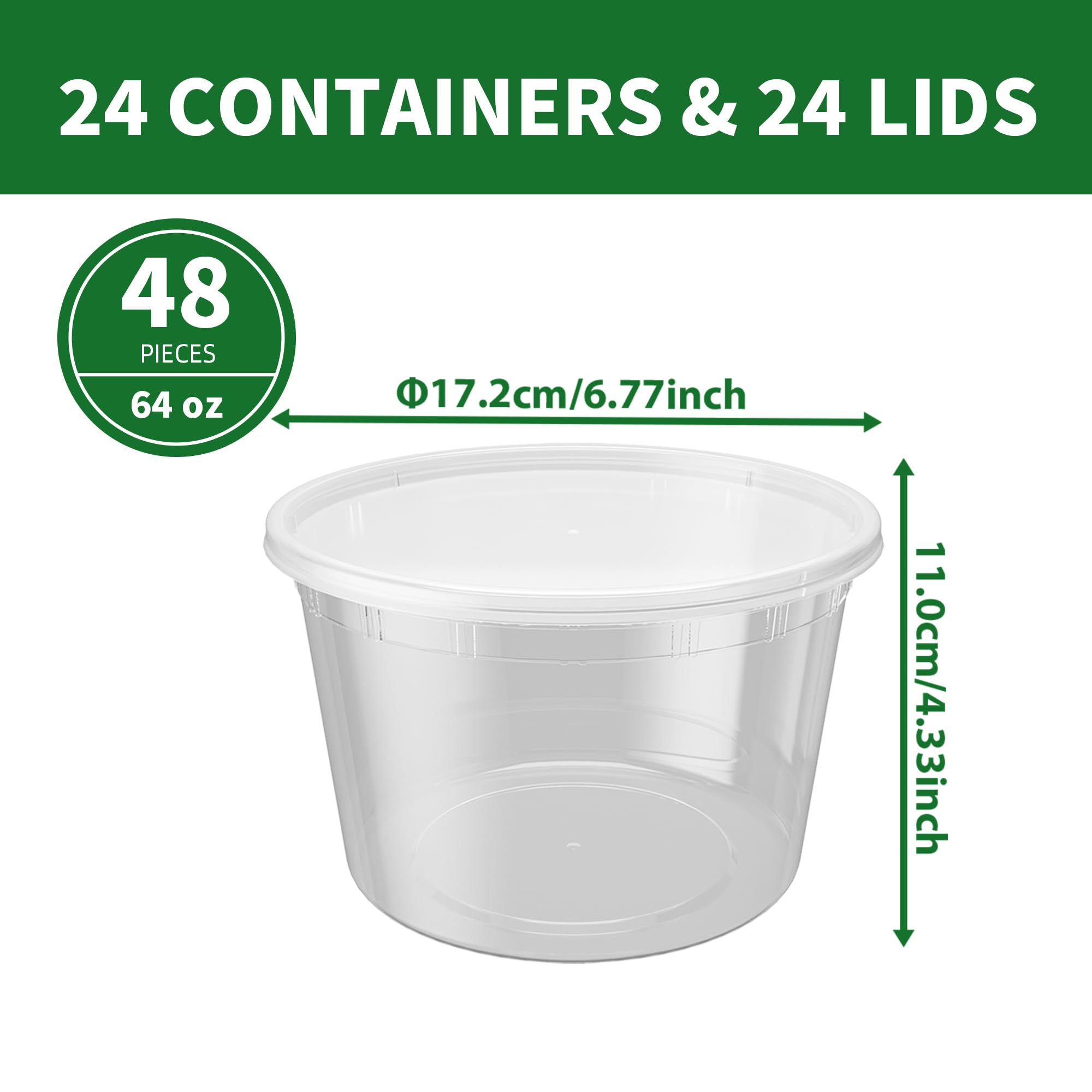 APSIC round deli containers with lids shown for secure lid seal.