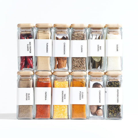 Bamboo lids provide an airtight seal for long-lasting flavor and aroma.