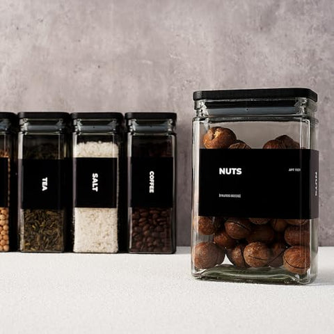 apt-1101 clear glass jar lets you see contents for quick identification.
