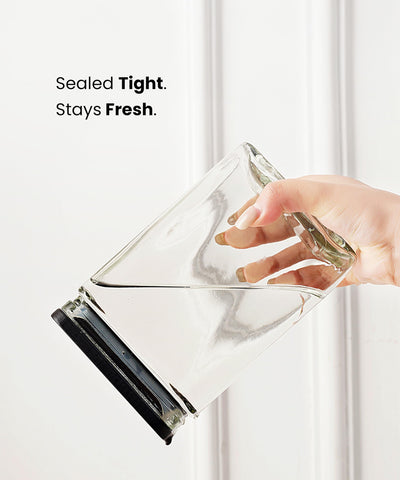 apt-1101 elegant glass canisters add stylish display to countertops.