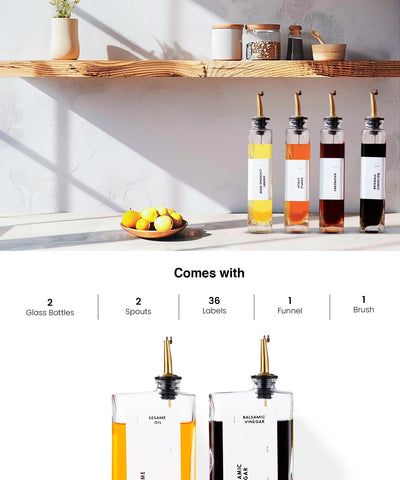 APT 1101 36-label set for oils, syrups, and sauces.