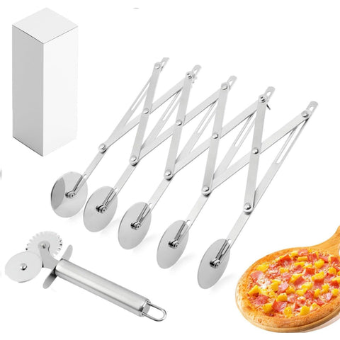 AQEENURA 5-wheel pizza cutter demonstrates precise, clean slices with minimal effort.
