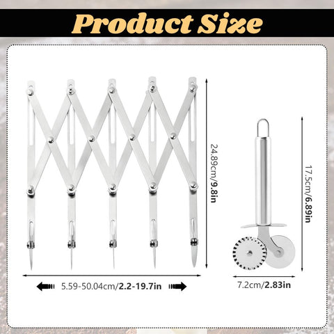 AQEENURA double-wheel dough divider allows uniform pastry portions.