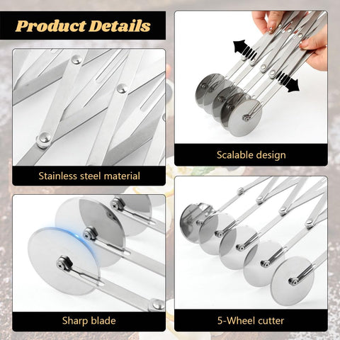 AQEENURA stainless steel pizza slicer delivers durability and rust resistance.