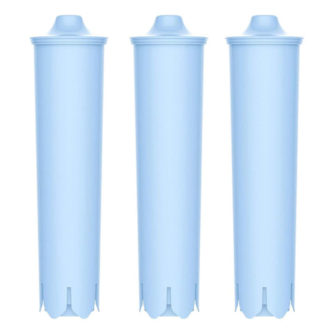 AQUA CREST coffee filter packaging compatible with Jura Clearyl blue for clearer water.