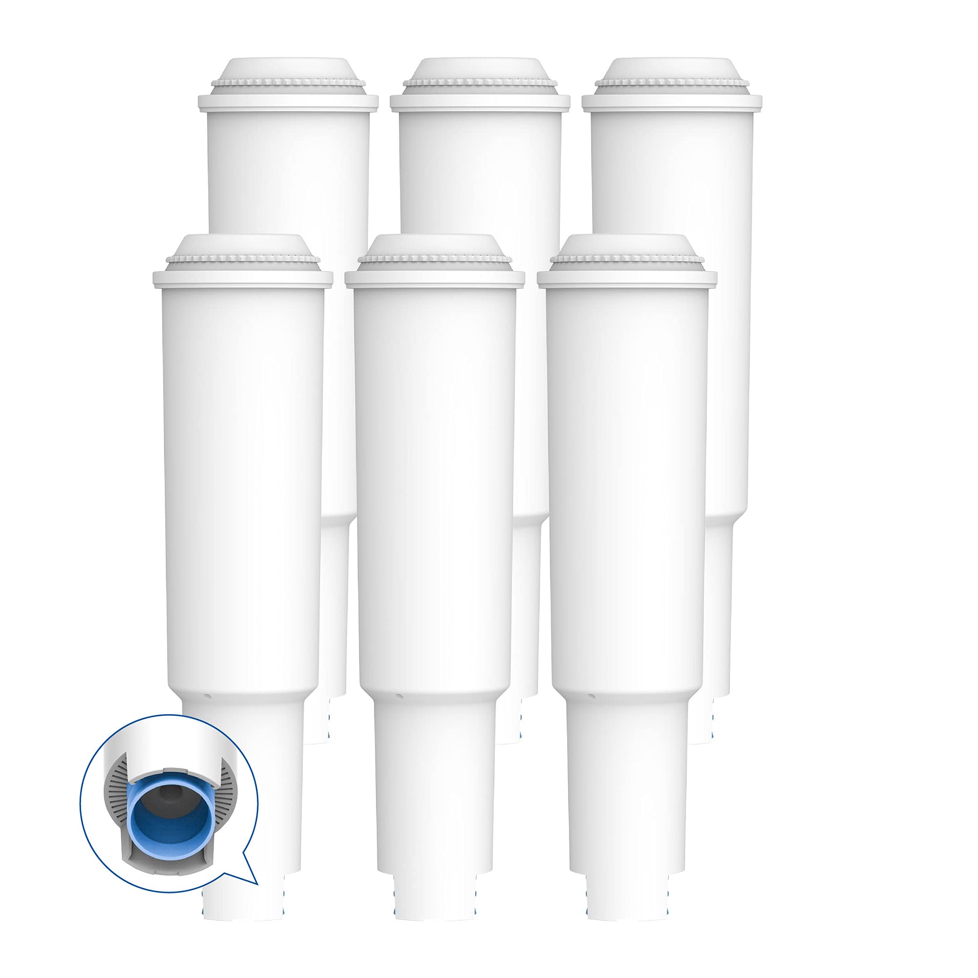 AQUA CREST coffee filter pack front view showing Jura compatibility