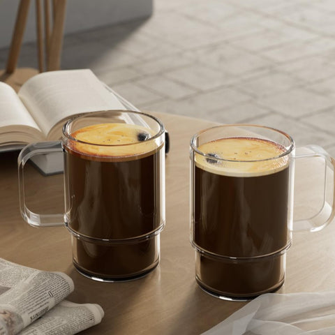 Aquach 22oz clear mug for latte or tea, dishwasher safe