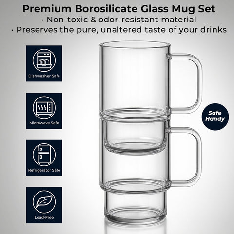 Aquach counterspace-saving mugs keep countertops tidy and organized.