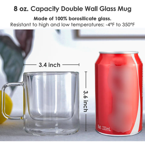 Aquach double-walled 8oz mug, side view showing sleek insulation and spill-safe design.