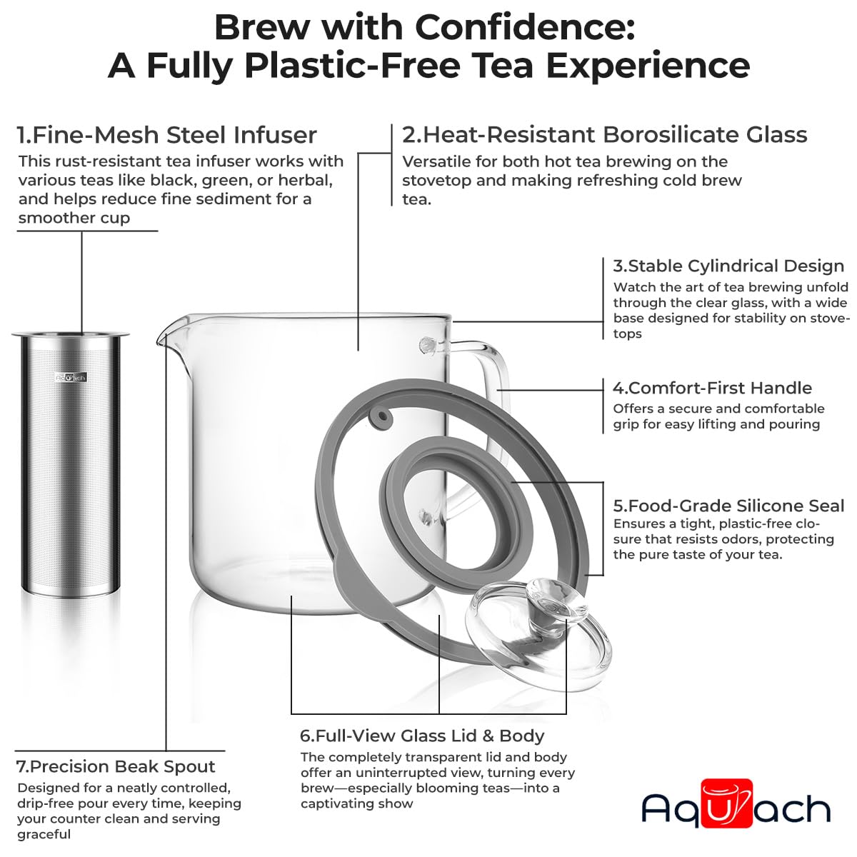 Aquach elegant teapot centerpiece enhances kitchen decor while brewing.