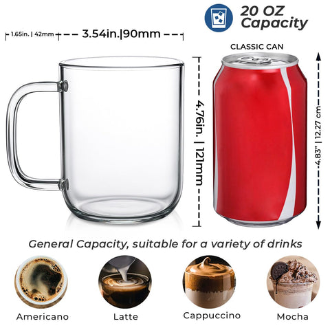Aquach glass mug flat base ensures stable, spill-resistant use on desks and countertops.