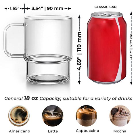 Aquach minimalist glass mug collection complements modern kitchen decor.