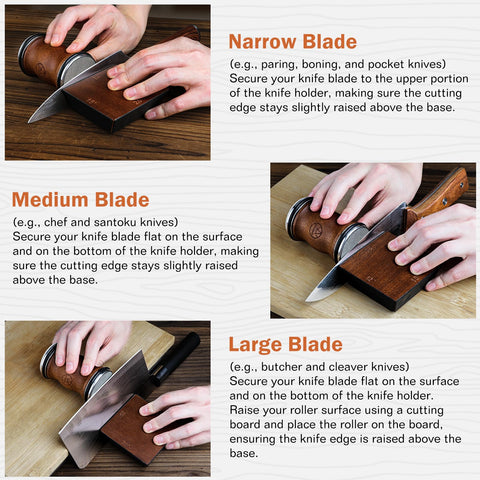 Arbenefe Rolling Sharpener 15-degree angle for razor-like kitchen prep