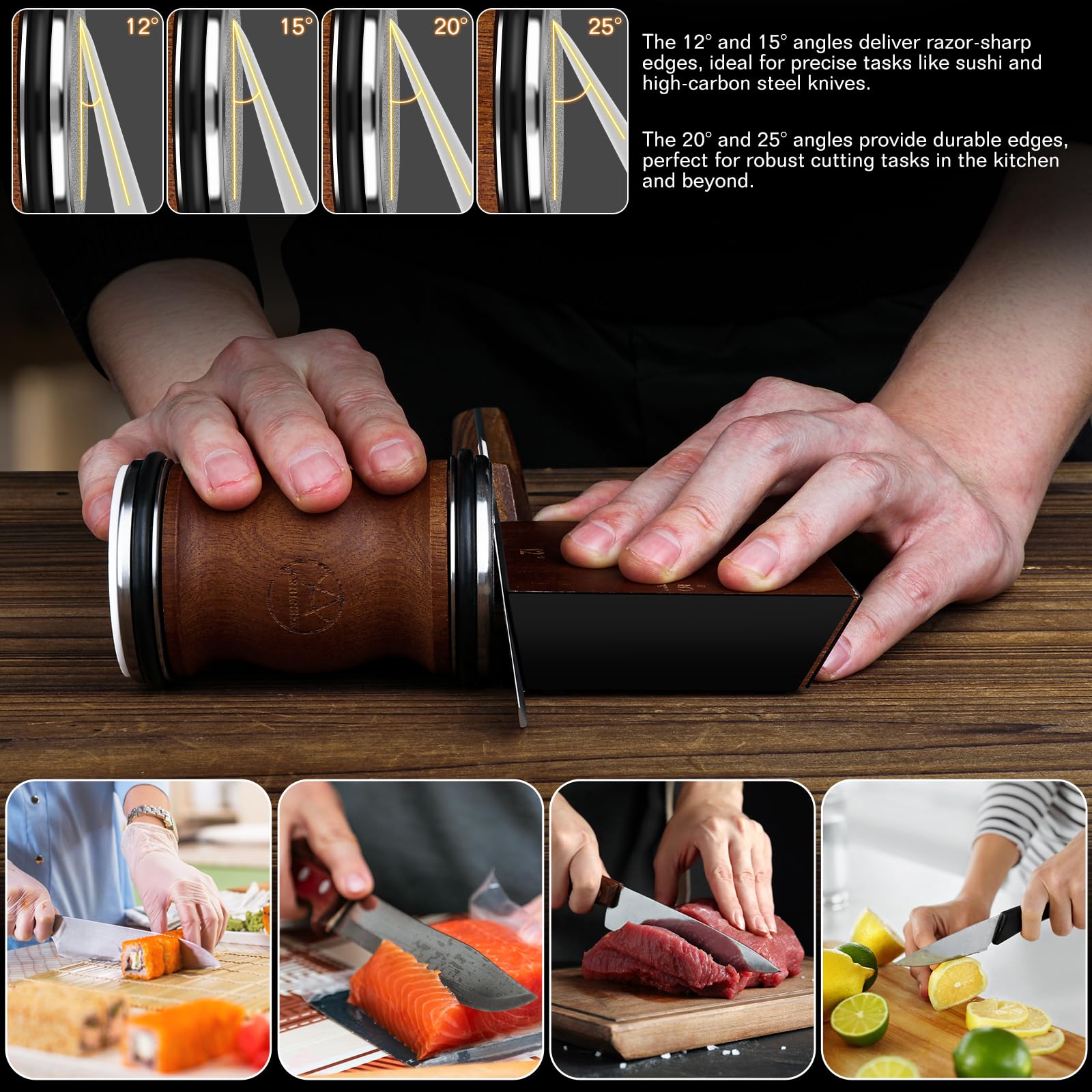 Arbenefe Rolling Sharpener ceramic surface for a smooth blade polish