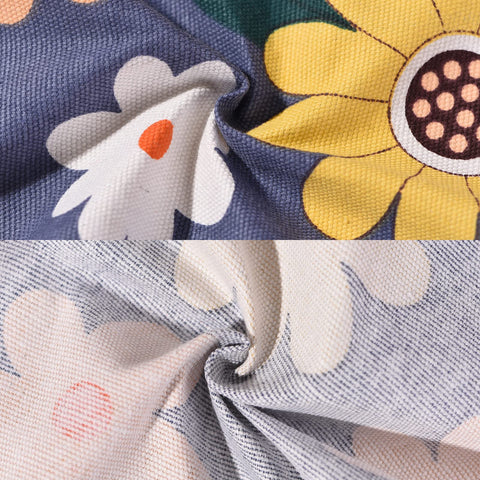 ARBINSON floral apron blue soft cotton for comfortable wear.