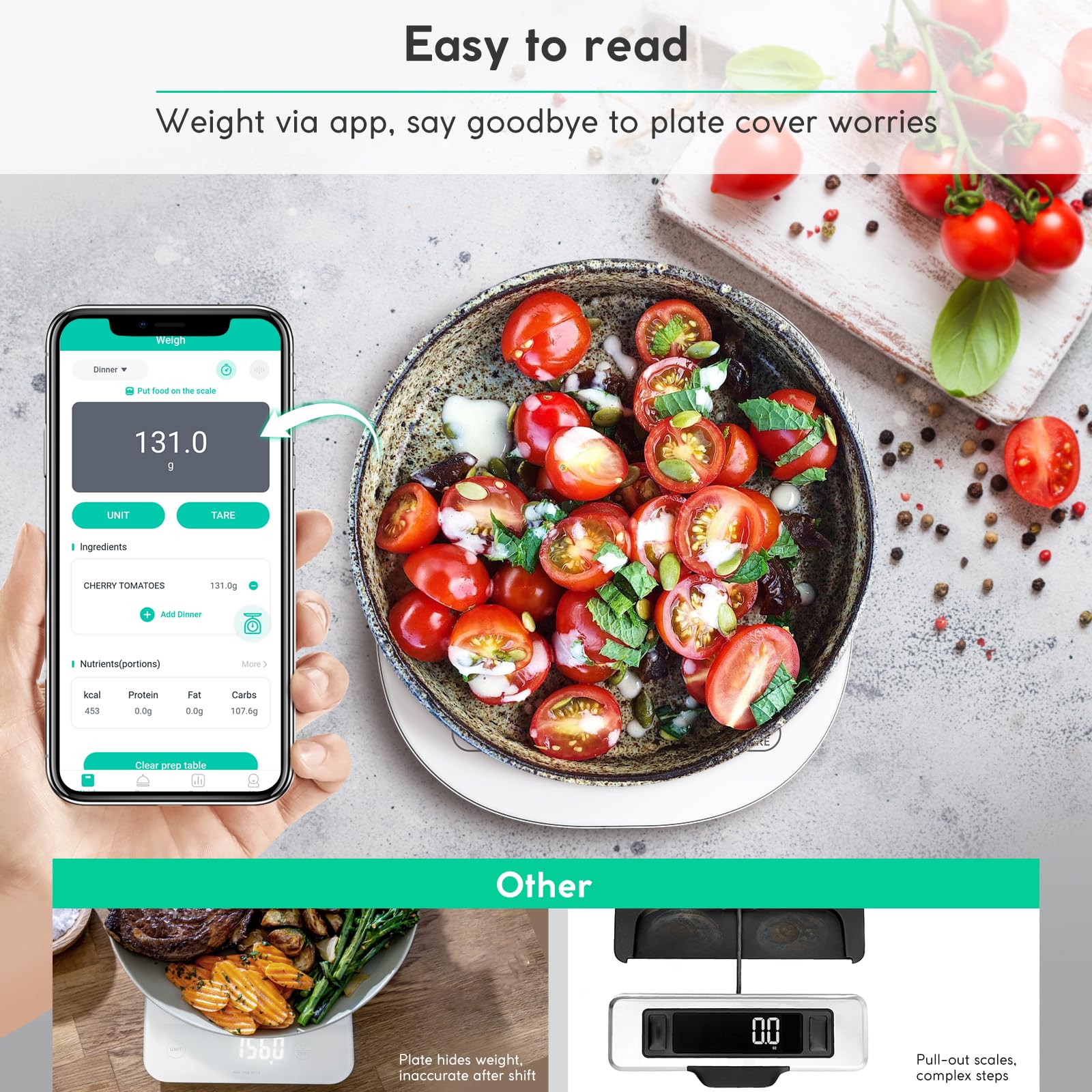 Arboleaf digital scale with precision sensors enables accurate grams and ounces.