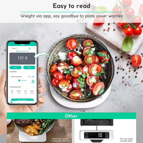 Arboleaf digital scale with precision sensors enables accurate grams and ounces.