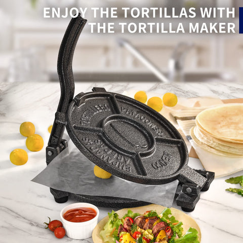 ARC Tortilla Press 10.4 inch side view emphasizes reinforced construction and stability.