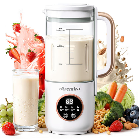Arcmira 8-in-1 milk maker main unit for quick plant-based milks and smoothies.