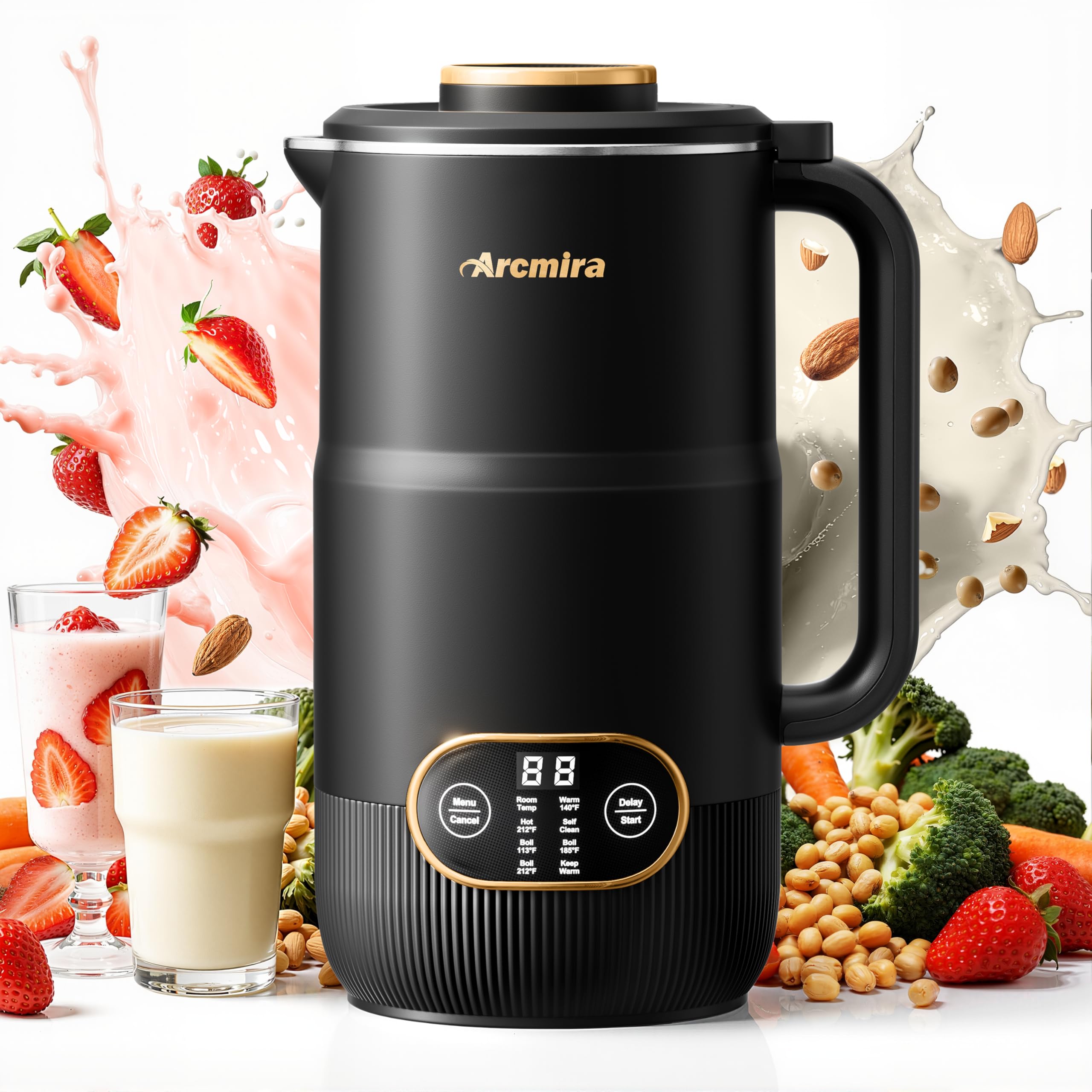 Arcmira 8-in-1 nut milk maker front view for easy daily use.