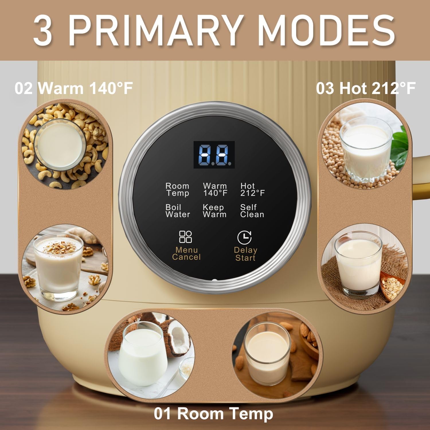 Arcmira auto-program function with LED display speeds homemade dairy-free beverages