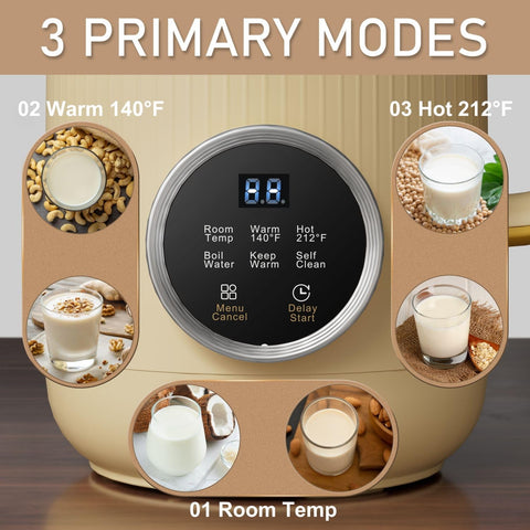 Arcmira auto-program function with LED display speeds homemade dairy-free beverages