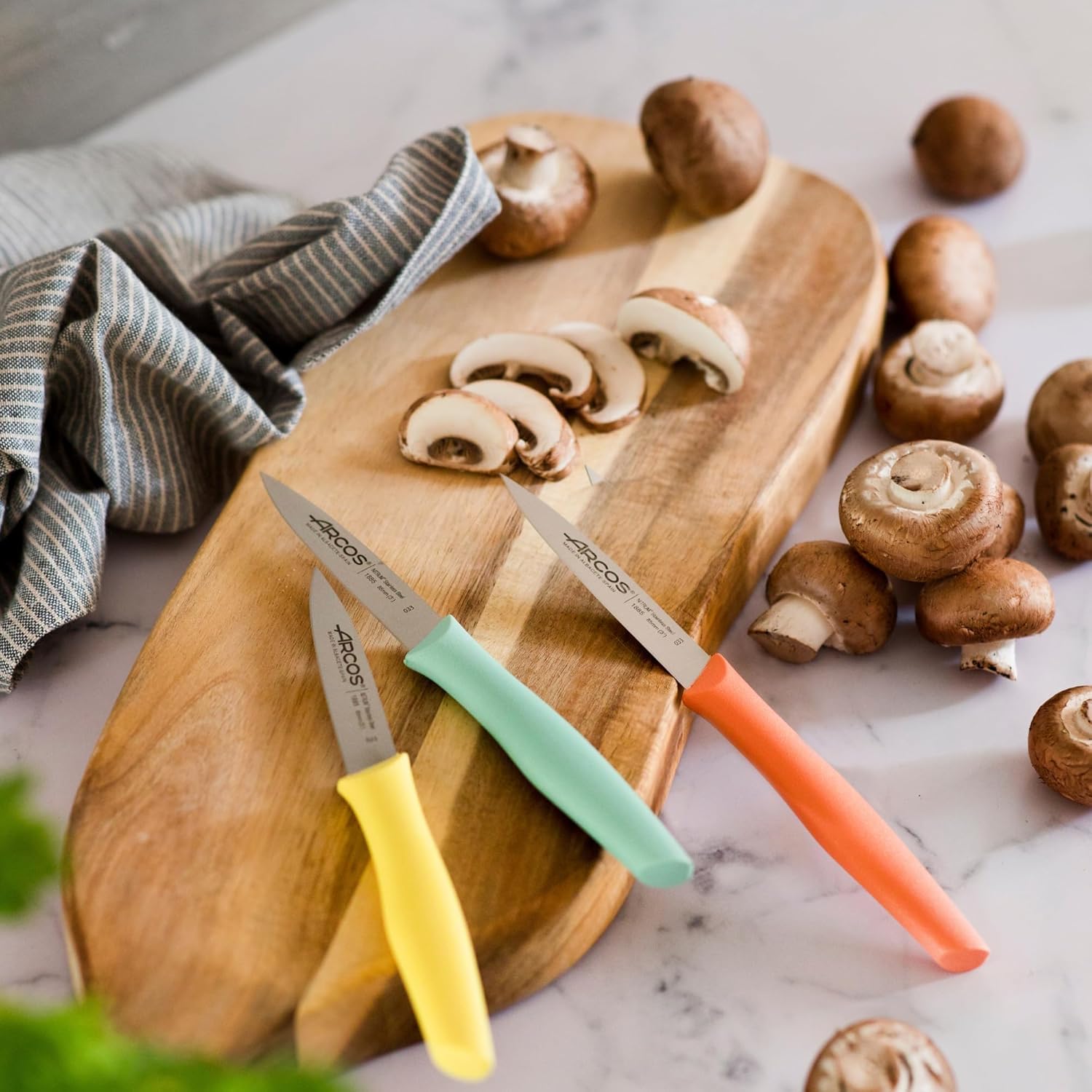Arcos Nova paring knife set shown in a modern kitchen drawer